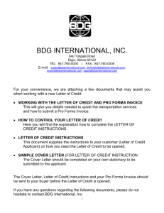 Letter of Credit Guidelines