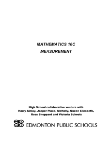 Mathematics 10C Measurement