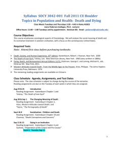 Topics in Population and Health: Death and Dying