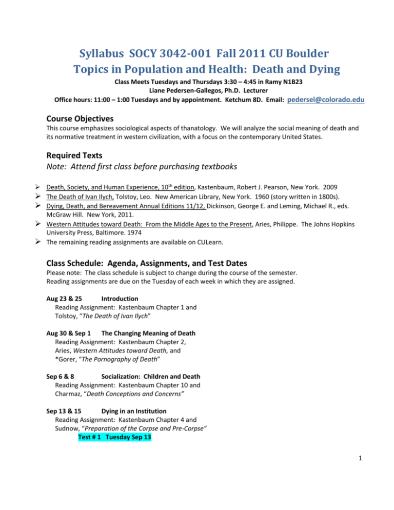 Topics In Population And Health Death And Dying Topics In Population And Health Death And Dying