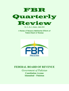 FBR Tax Collection - Federal Board of Revenue