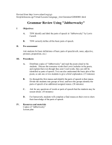 Grammar Review Using "Jabberwocky