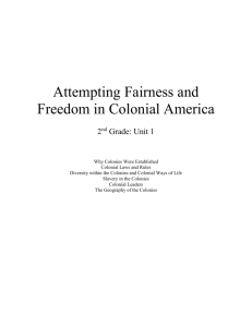 Attempting Fairness and Freedom in Colonial America 2nd Grade