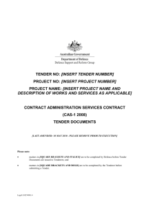 Tender Documents - Department of Defence