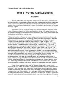 UNIT 3—VOTING AND ELECTIONS