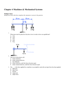 Chapter 4 Machines & Mechanical Systems Multiple Choice Identify
