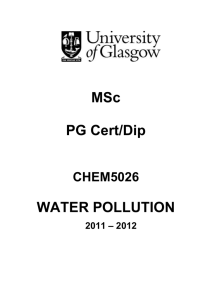 Water Pollution - University of Glasgow