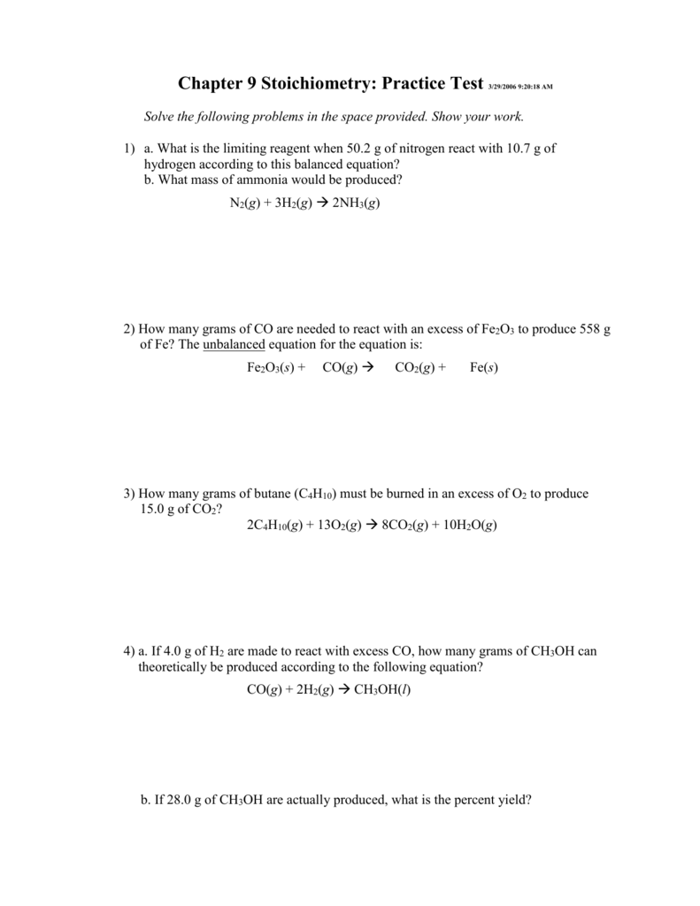 chapter-9-stoichiometry-practice-test