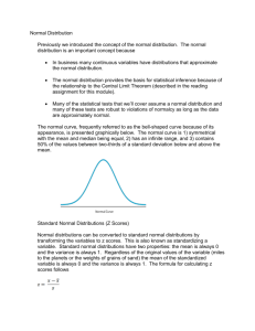 Normal Distribution and Area Under the Curve