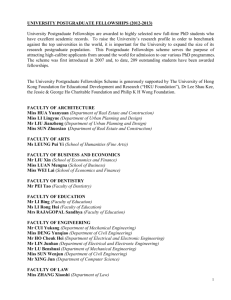 University Postgraduate Fellowships (2008-2009)