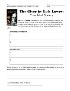 The Giver Activity Guide - FacingHistoryELLTeacherNetwork