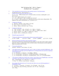 Solutions for HW #1