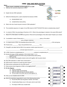 HW2 DNA and Replication - Liberty Union High School District