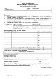 BSc Neuroscience with Cognitive Science