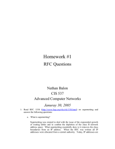 subnets, supernets, and multicasting