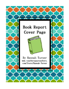 Book Report Cover Page