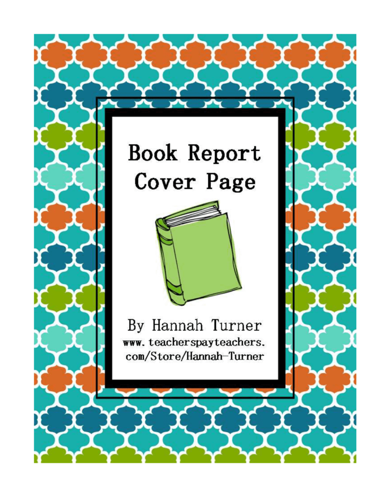 cover page of a book report