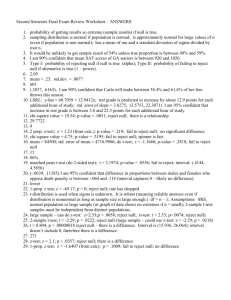 Second Semester Final Exam Review Worksheet – ANSWERS