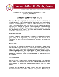 Code of Conduct for Staff - Bournemouth Council for Voluntary Service
