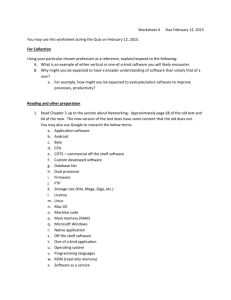 Worksheet 4 Due February 12, 2015 You may use this worksheet