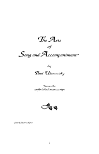 The Arts of Song and Accompaniment