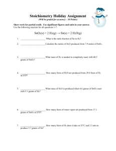 Stoichiometry Holiday Assignment (Will be graded for accuracy – 50