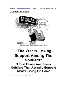 GI Special 5A23 War Losing Support Among