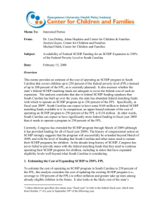 Availability of Federal SCHIP Funding for an SCHIP Expansion to