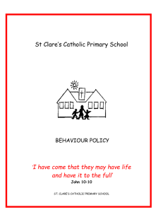 Behaviour Policy - St. Clare's Catholic Primary School