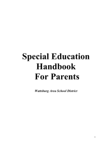 Special Education Handbook - Wattsburg Area School District
