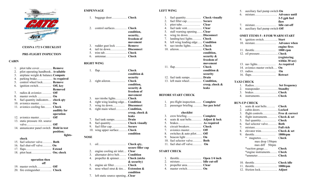 c172 preflight checklist