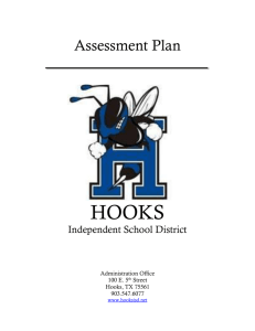 District Assessment Plan - Hooks Independent School District