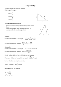 AS trigonometry notes