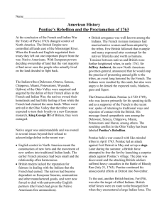 Pontiac's Rebellion and the Proclamation of 1763