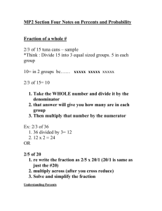 MP2 Section Four Notes on Percents