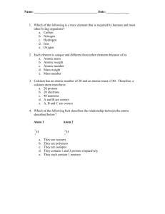 3) Which of the following is a trace element that is required by