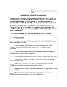 Name Date Hour ASSESSMENT MENU FOR LAND BIOMES