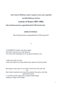Tutti i testi di Whitman usati in questo corso sono reperibili nel Walt