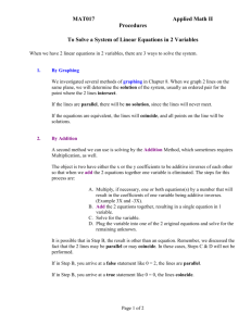 Tips on Solving Systems of Linear Equations in Word