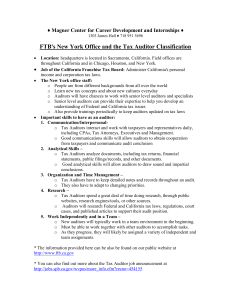 FTB's New York Office and the Tax Auditor Classification