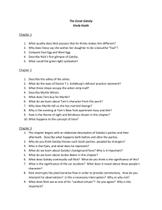 The Great Gatsby Study Guide Chapter 1 What quality does Nick