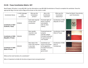 Ch 20 – Texas Constitution Matrix KEY Read Chapter 20 Section 1