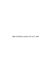 THE CENTRAL SALES TAX ACT, 1956