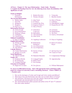 AP Euro – Chapter 11: The Age of Reformation – Study Guide