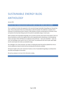 Anthology of the Sustainable Energy Blog