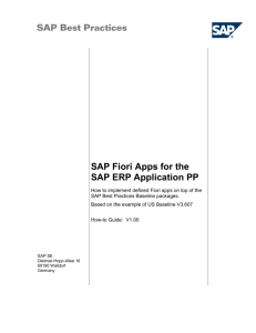 SAP Fiori Apps for ERP Baseline – Application PP