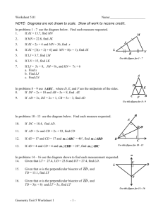 Geometry Unit 5 Worksheet 1