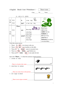 i-English Book1 Unit 5 Worksheet 1 – There is/are…