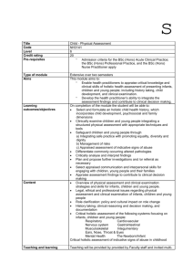 s Title Child - Physical Assessment Code NH3141 Level 6 Credit