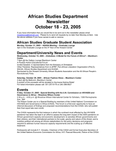 African Studies Department Newsletter